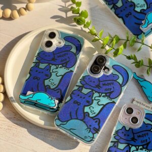 قاب Happy Blue Cat بدون‌ استند (کدC1895)