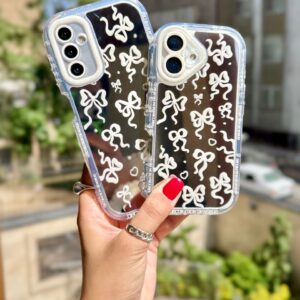 قاب پاپیون سفید آینه ای آیفون و اندروید (کدC2024)