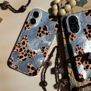 قاب پروانه با بال های پلنگی همراه با آویز (کدC2100)