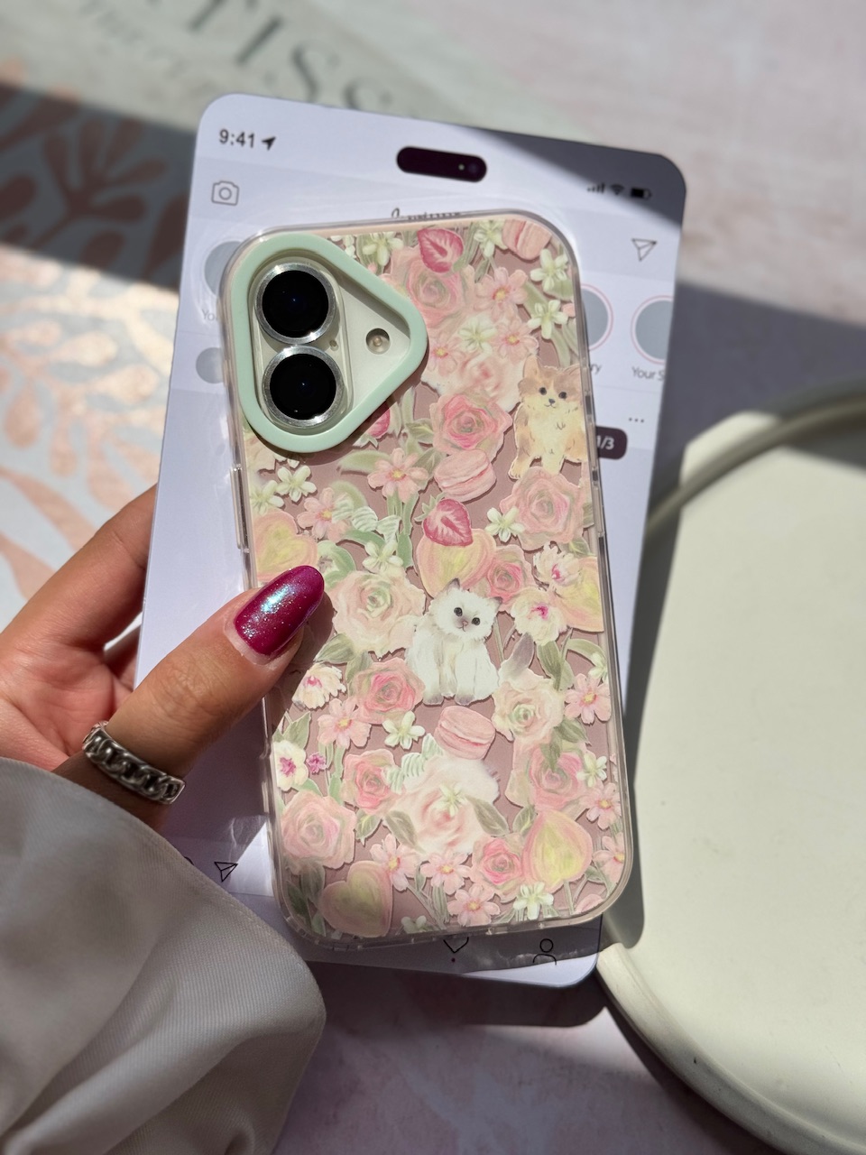 قاب پیشی در باغ گل (بدون آویز ) (کدC2061) - Image 2