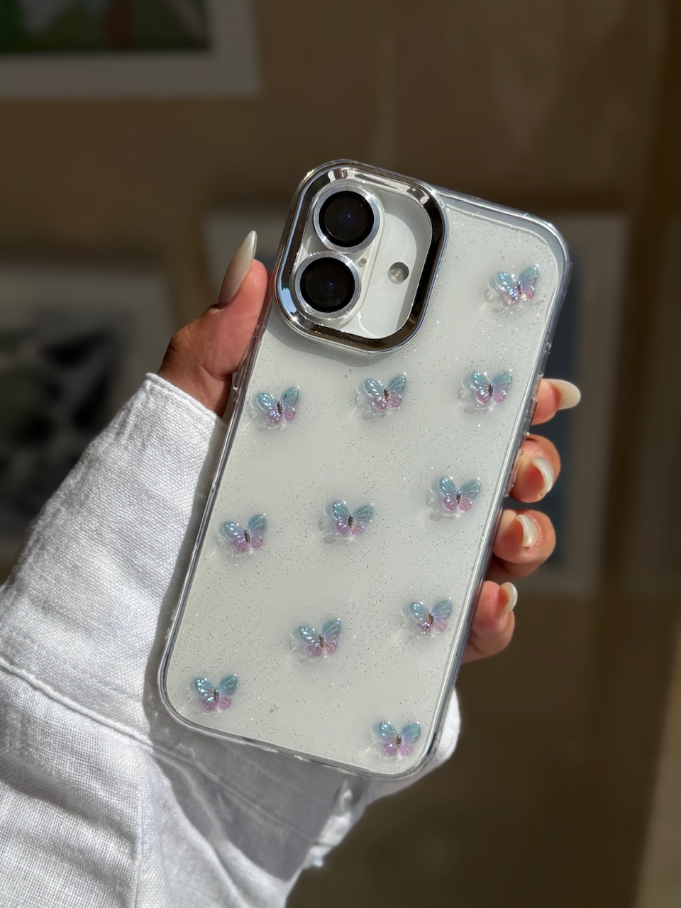 قاب پروانه رنگی زمینه شاینی (کدC2108) - Image 5