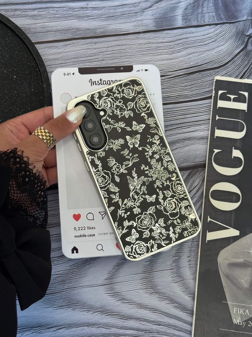 قاب Dark Flowers سامسونگ و شیائومی (کدC2093) - Image 2