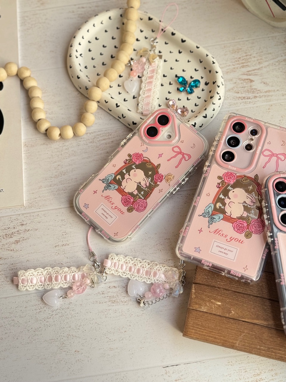 قاب خرگوش Miss You با بند ست (کدC1929) - Image 2