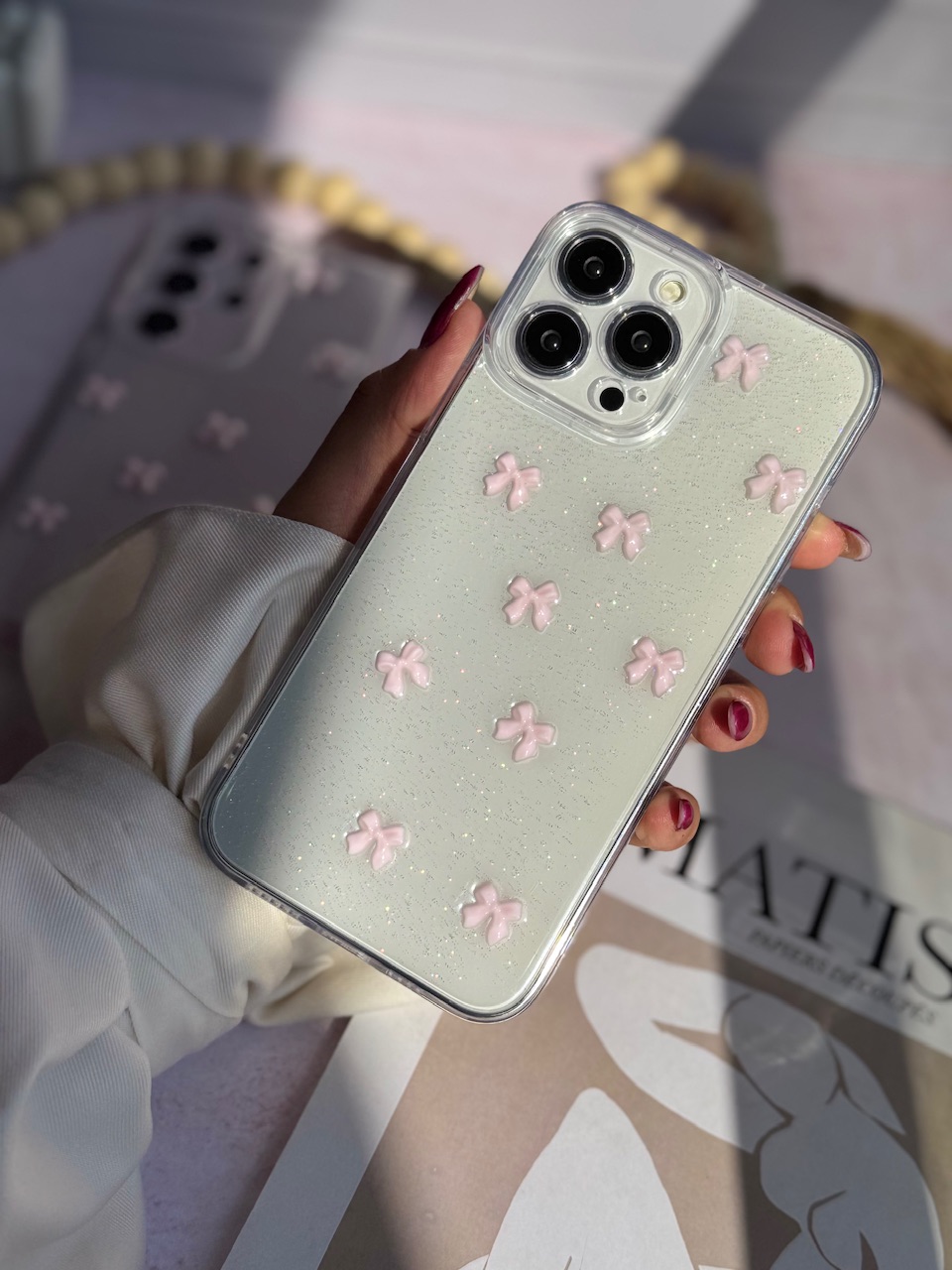 قاب پاپیون صورتی شاین آیفون ، سامسونگ ، شیائومی (کدC2059) - Image 6