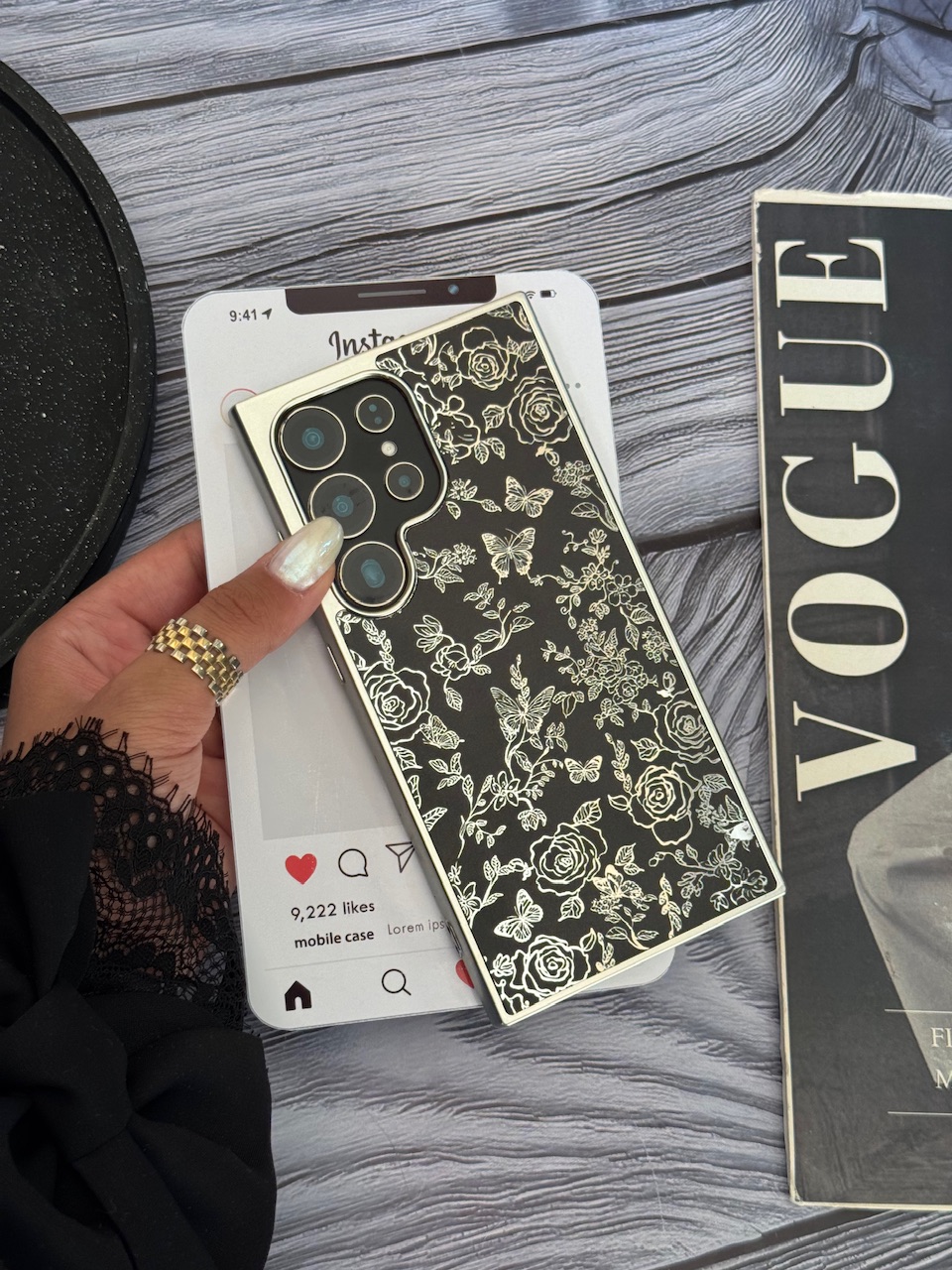 قاب Dark Flowers سامسونگ و شیائومی (کدC2093) - Image 3