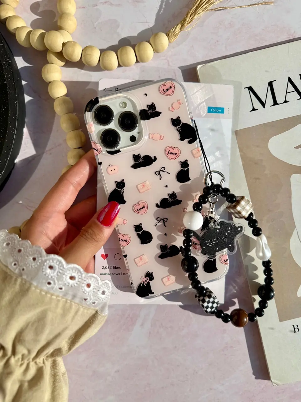 قاب پاپیون کت با آویز (کدC2168) - Image 2