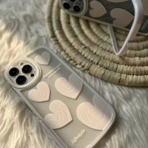 قاب قلب سفید استند دار با کاور ایرپاد (کد c1044)